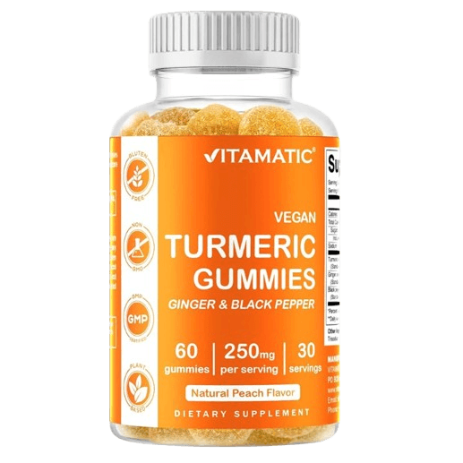 Vitamatic Vegan Turmeric Gummies, 250 mg, 60 Gummies