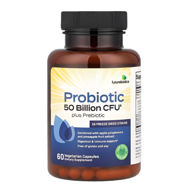 Futurebiotics Probiotic Plus Prebiotic 50 Billion CFU, 60 Capsules