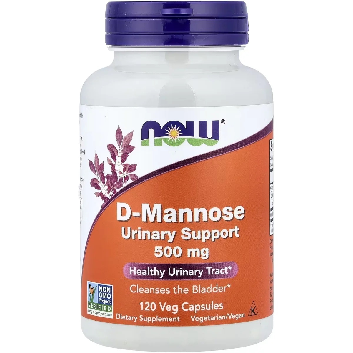 NOW Foods D-Mannose – 500mg, 120 Veg Capsules
