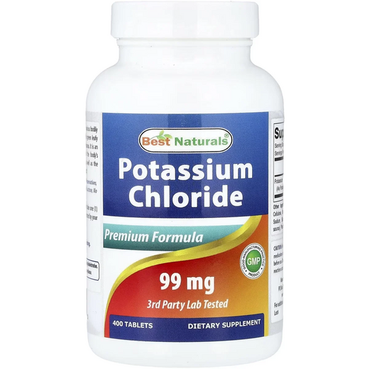 Best Naturals Potassium Chloride – 99mg, 400 Tablets