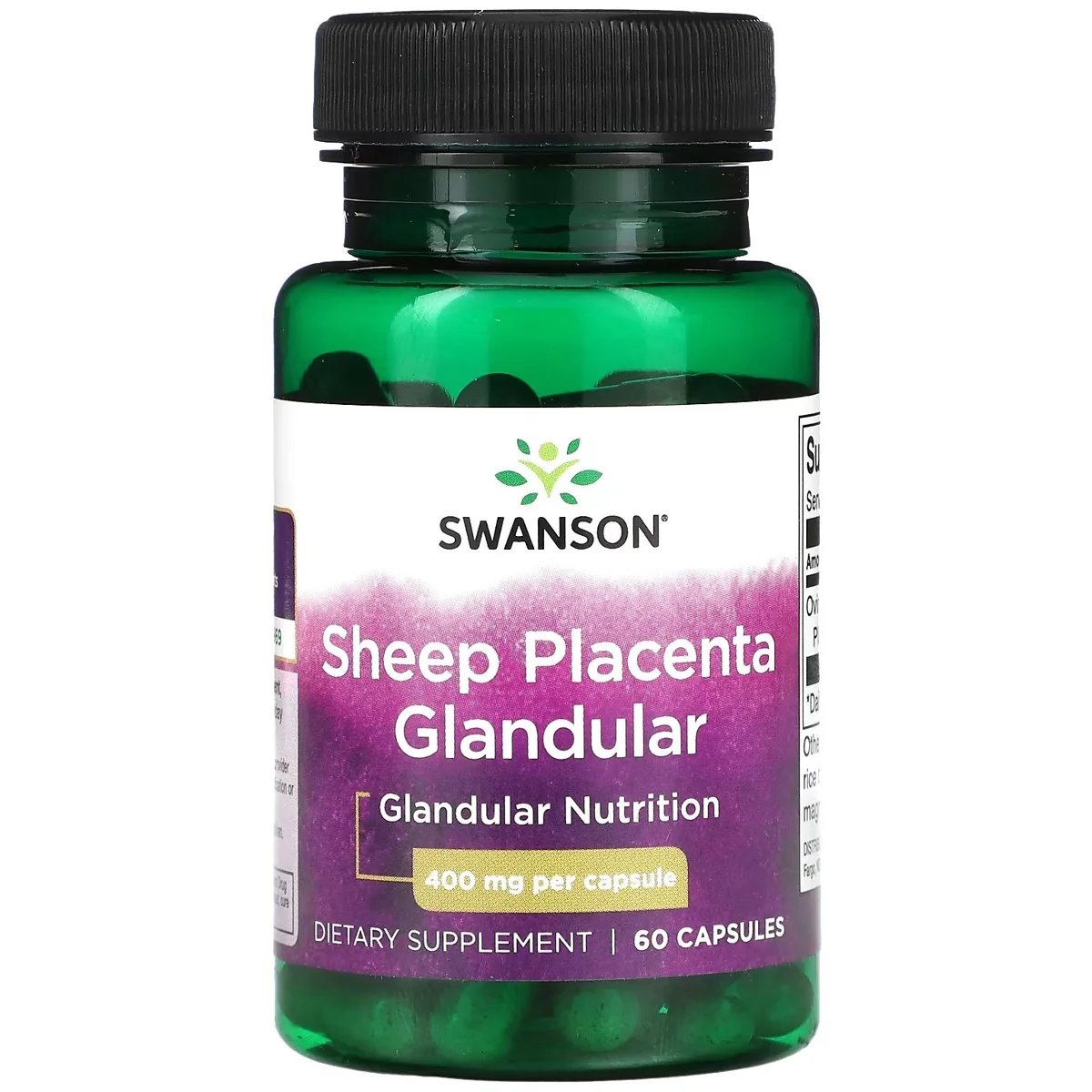 Swanson Sheep Placenta – 400mg, 60 Capsules