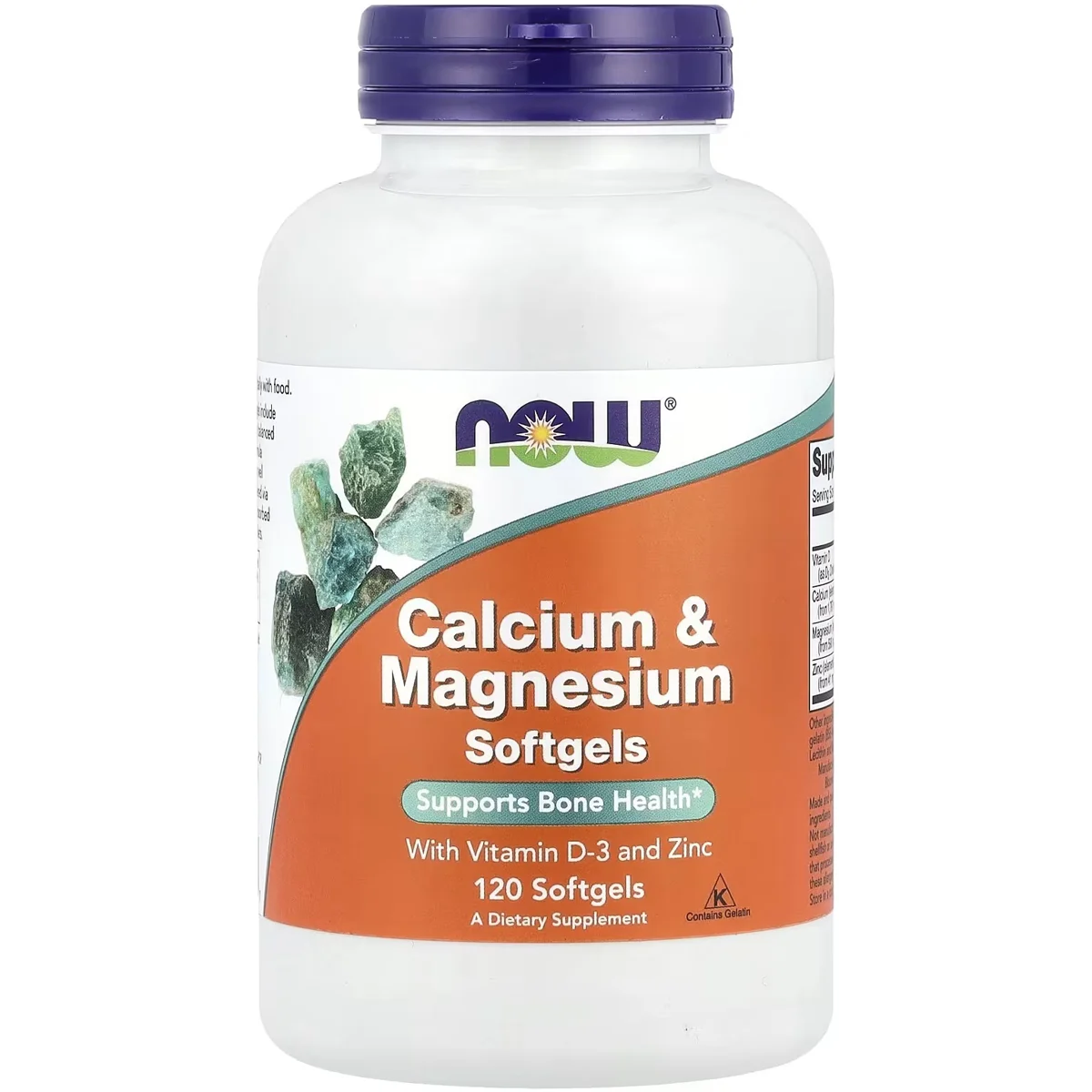 NOW Foods Calcium, Magnesium & Zinc with D3 – 120 Softgels