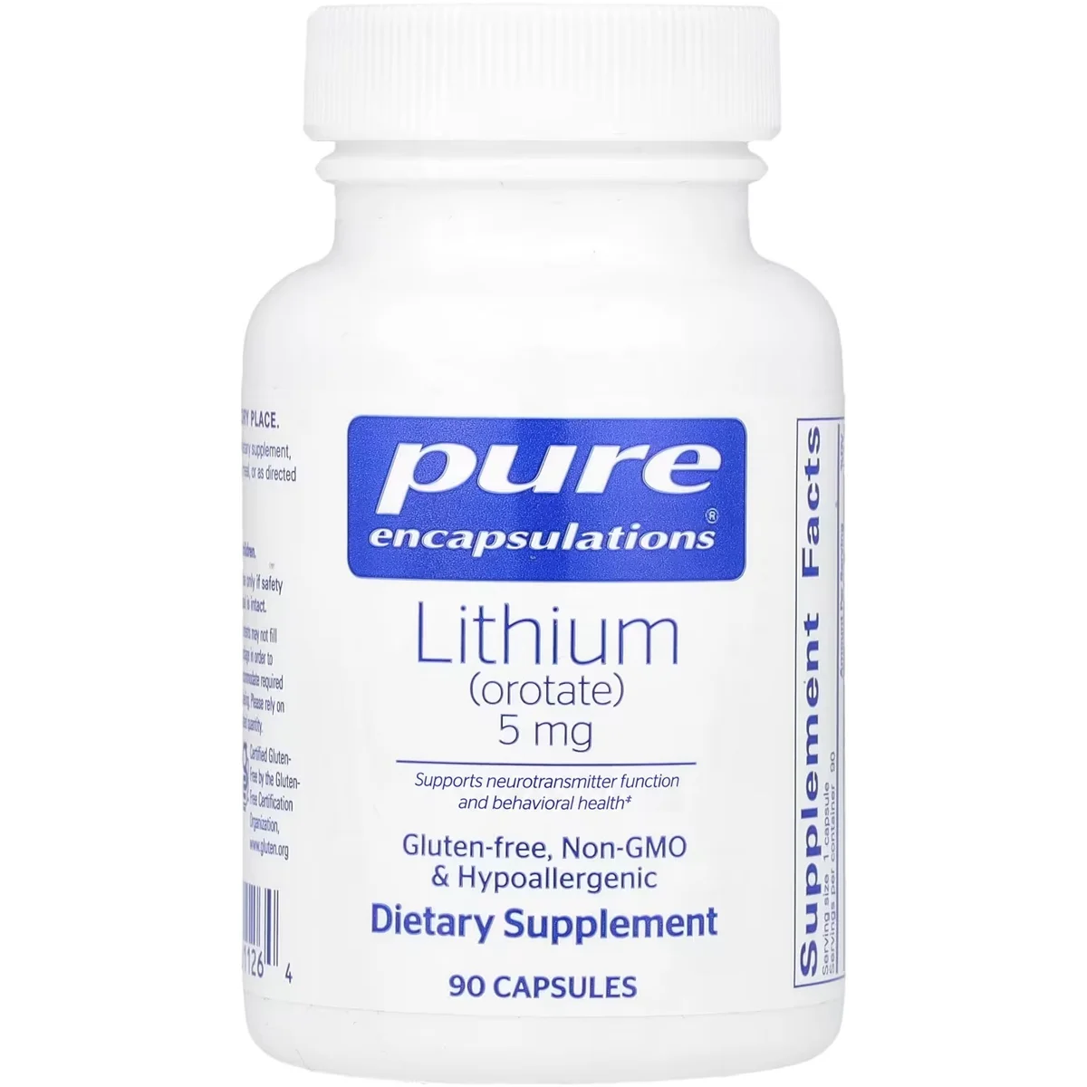 Pure Encapsulations Lithium Orotate – 5mg, 90 Capsules