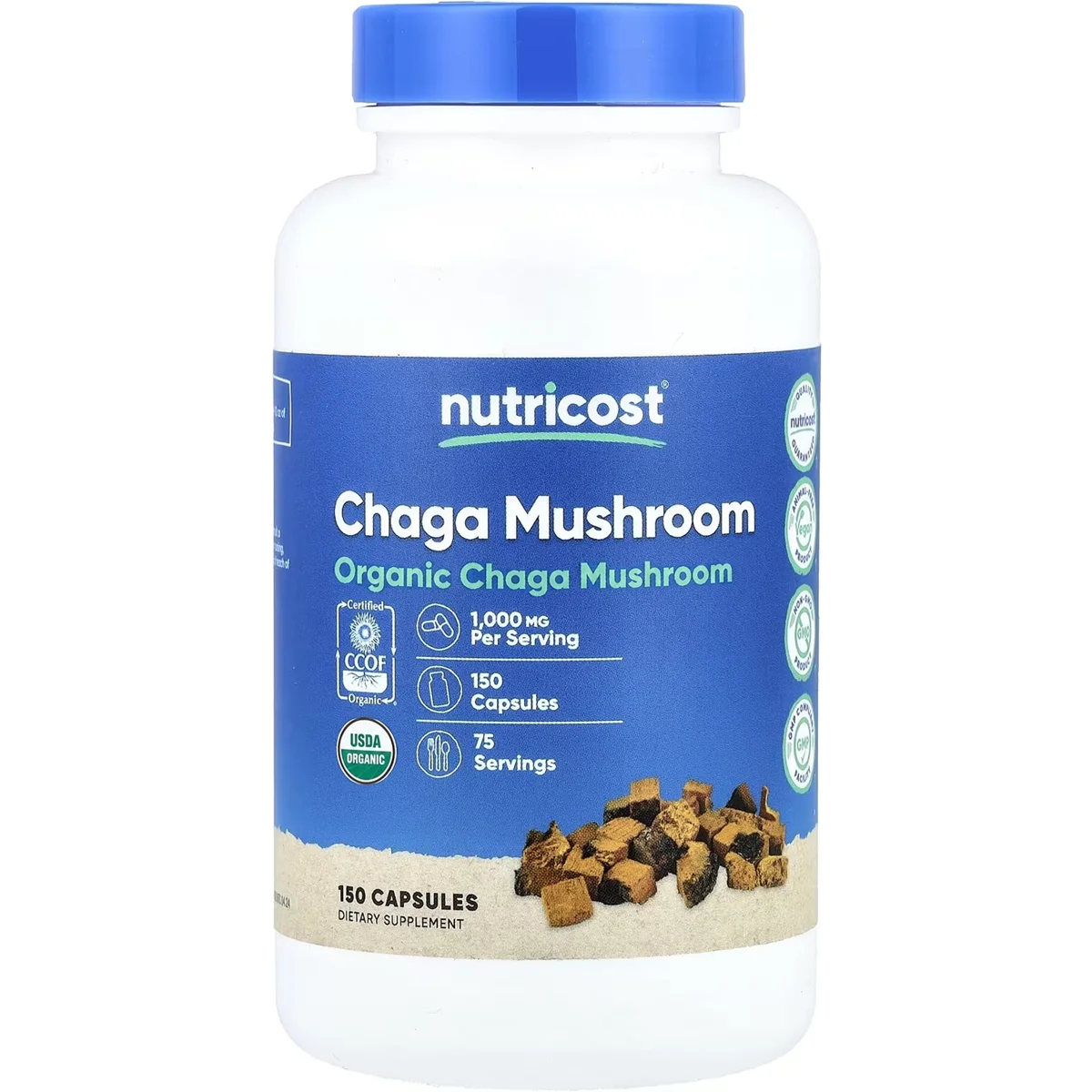 Nutricost Chaga Mushroom – 1000mg, 150 Capsules