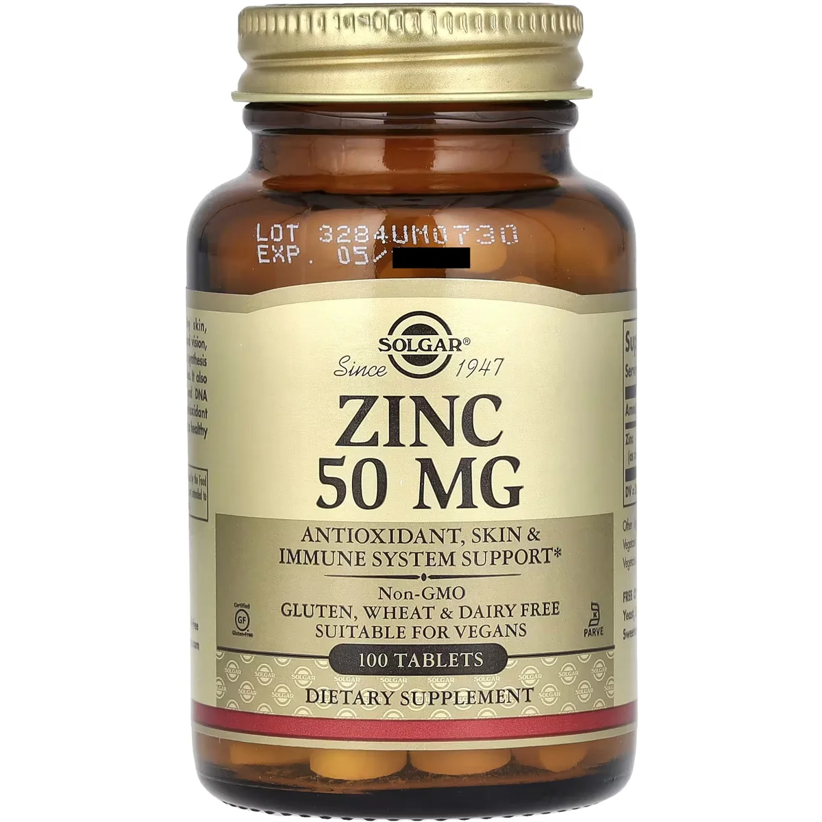 Solgar Zinc Gluconate – 50mg, 100 Tablets
