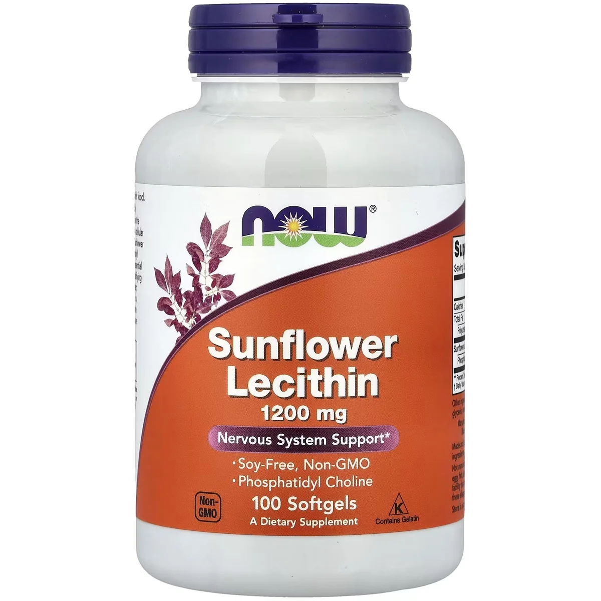 NOW Foods Sunflower Lecithin – 1200mg, 100 Softgels