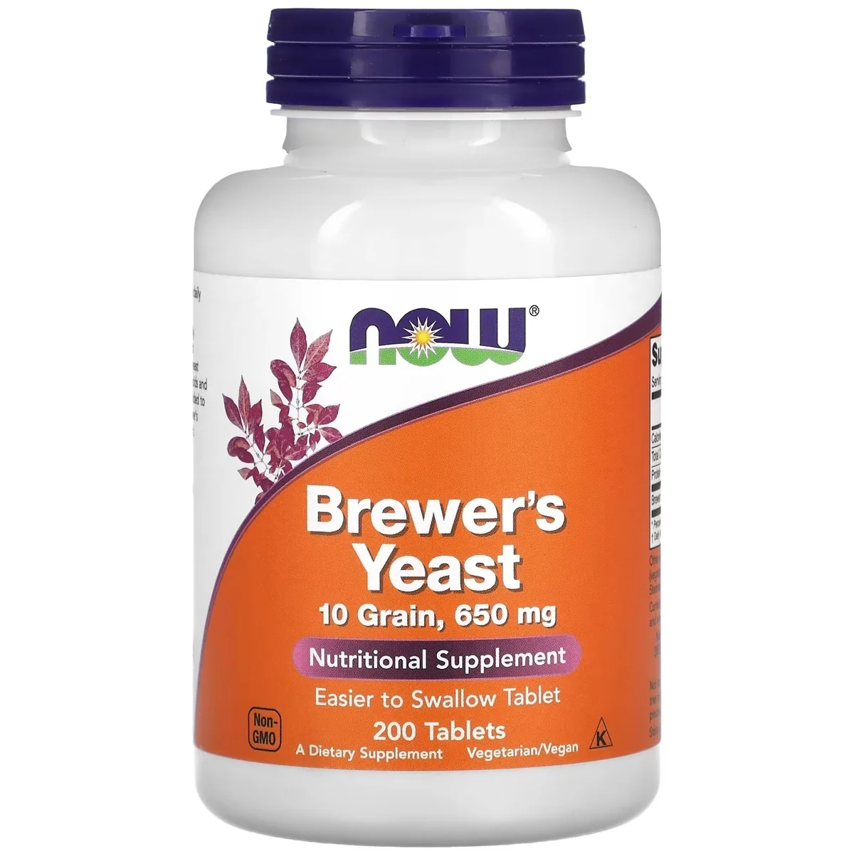NOW Foods Brewer's Yeast – 650mg, 200 Tablets