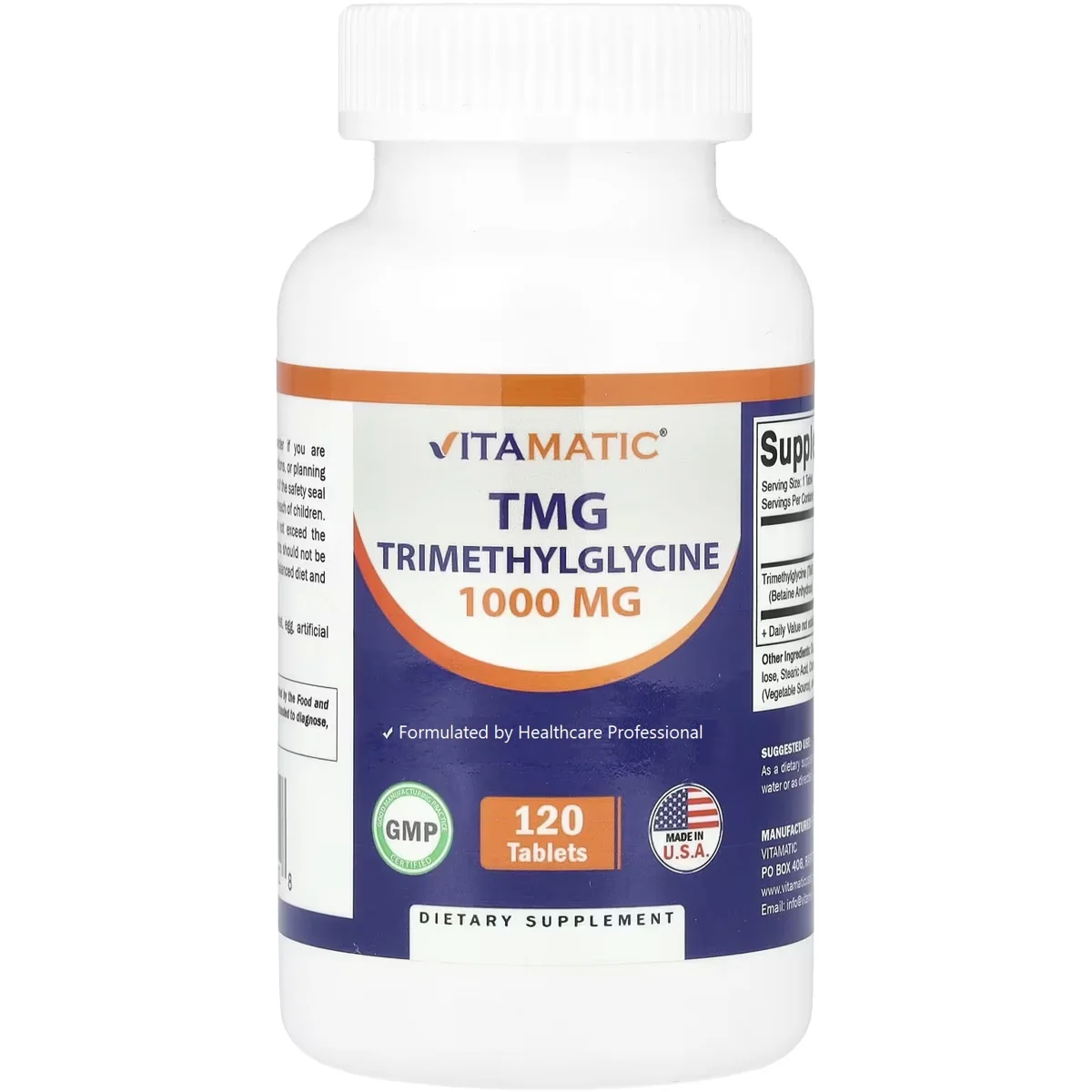 Vitamatic TMG (Trimethylglycine) – 1000mg, 120 Capsules