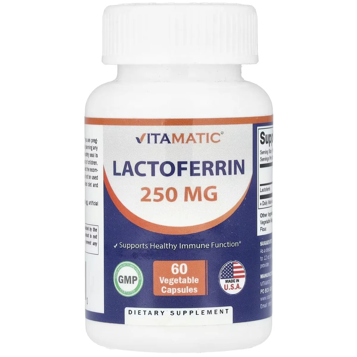 Vitamatic Lactoferrin – 250mg, 60 Capsules
