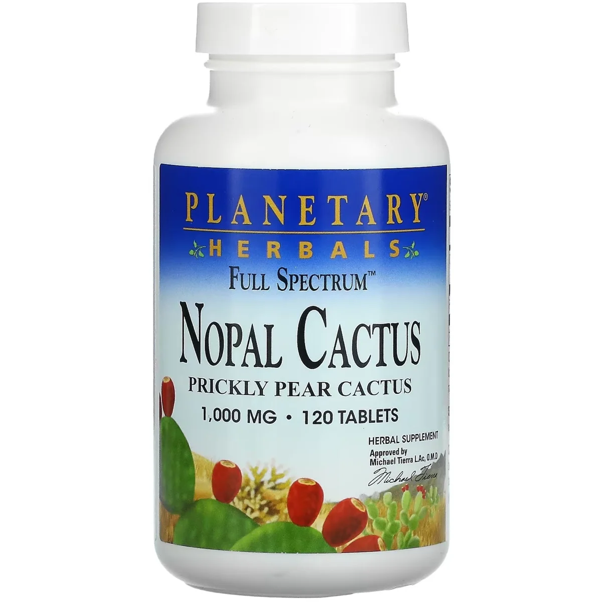 Planetary Herbals Nopal Cactus (Prickly Pear) – 1000mg, 120 Tablets