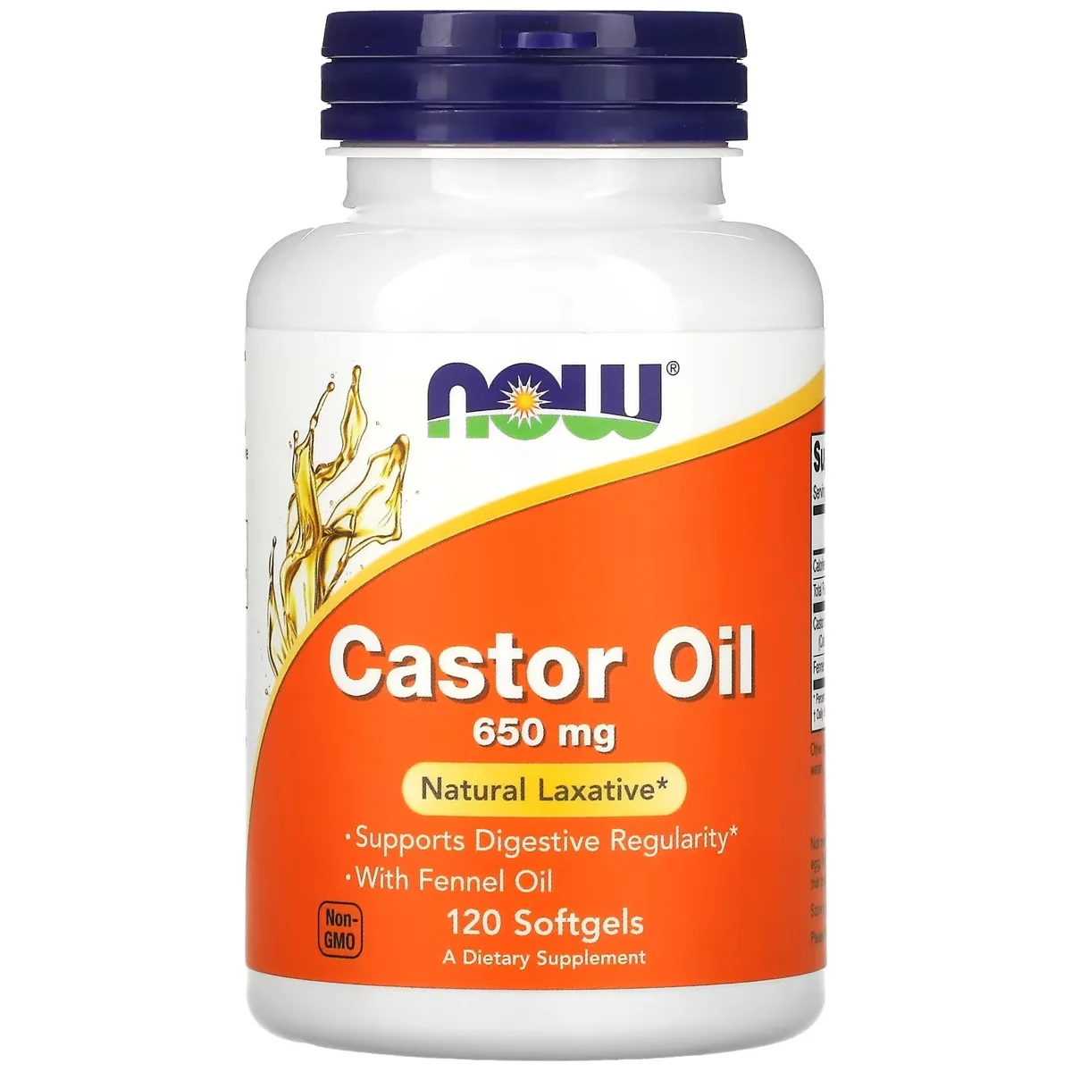 NOW Foods Castor Oil – 650mg, 120 Softgels