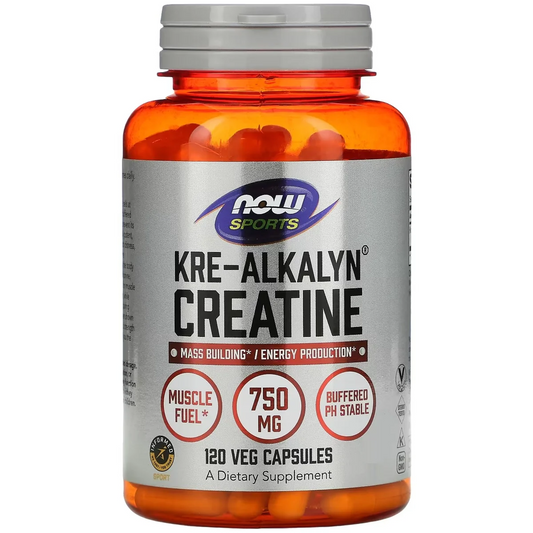 NOW Foods Kre-Alkalyn Creatine – 750mg, 120 Veg Capsules