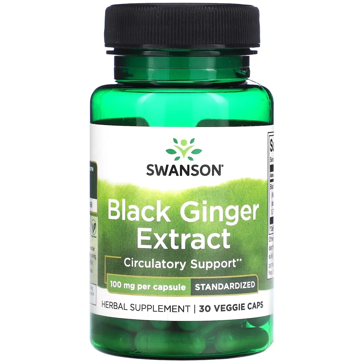 Swanson Black Ginger – 100mg, 30 Capsules