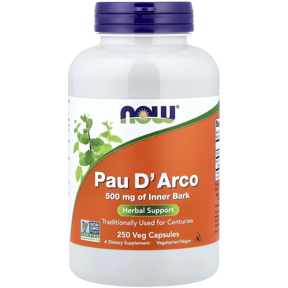 NOW Foods Pau D'Arco – 500mg, 250 Veg Capsules