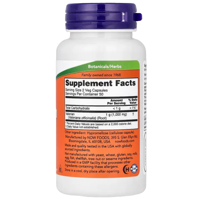 NOW Foods Valerian Root 500mg (100 Veg Capsules)