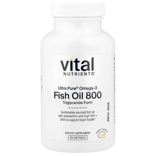 Vital Nutrients Ultra Pure Omega-3 Fish Oil 800 (90 Softgels) | The Supplement Lab Lebanon