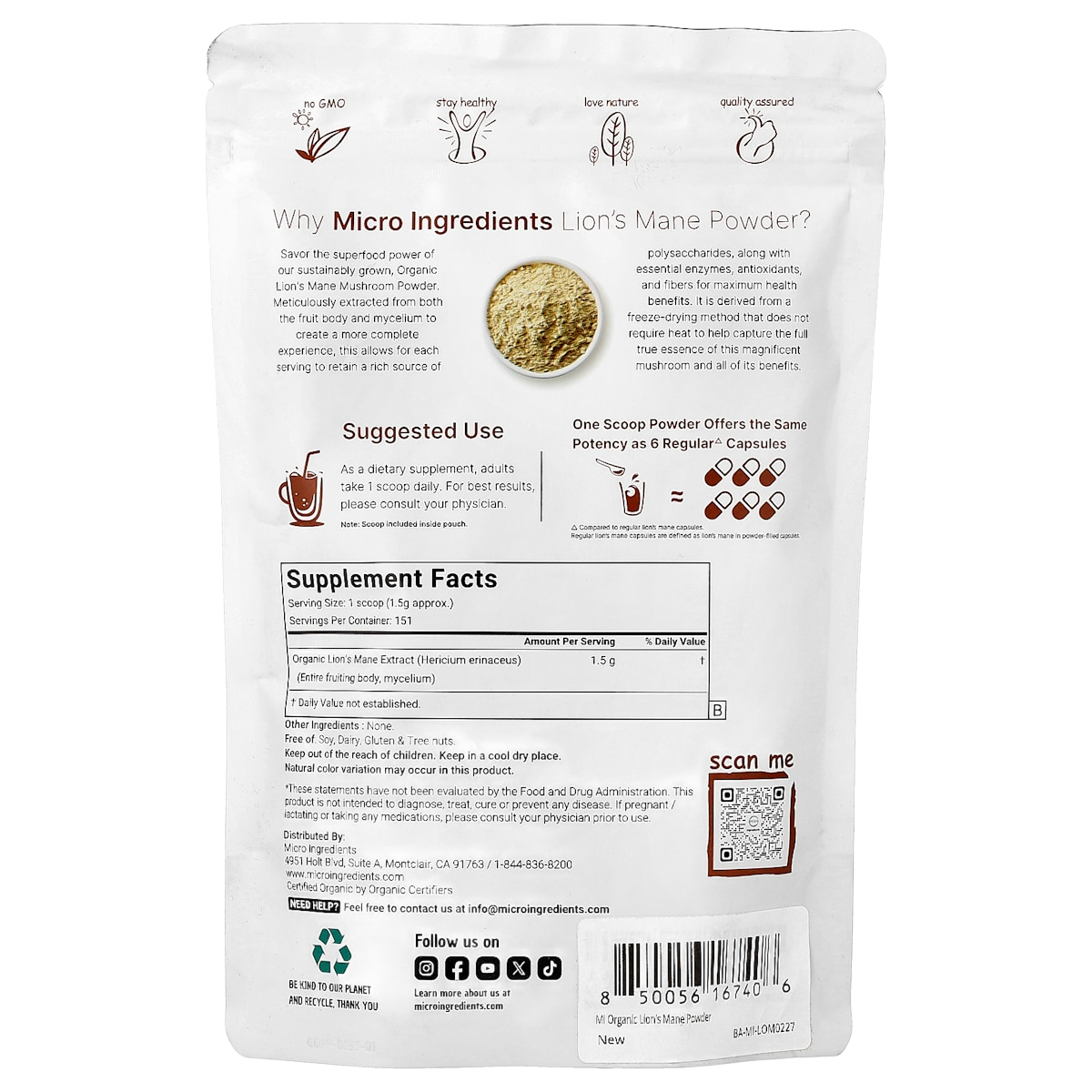 Supplement facts panel