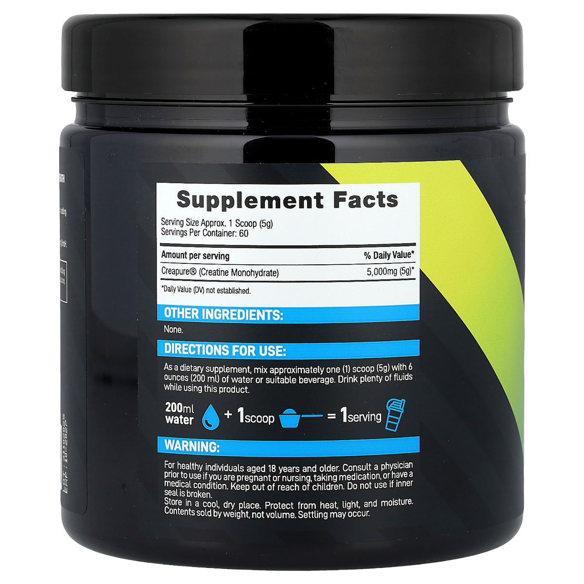 Supplement facts panel