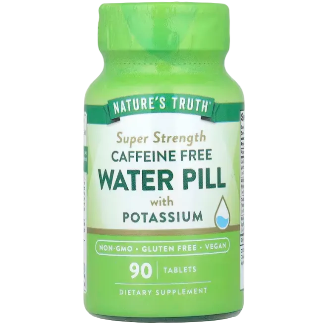 Nature’s Truth Water Pill with Potassium – Caffeine Free, 90 Tablets | Water Balance & Bloat Support