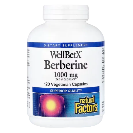 Natural Factors, WellBetX®, Berberine, 120 Vegetarian Capsules (500 mg per Capsule)