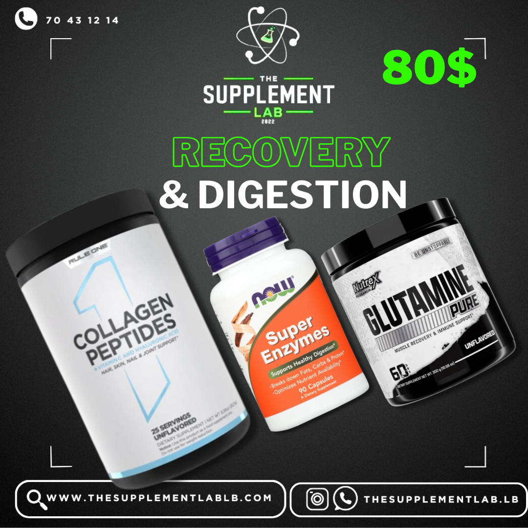 Rcovery & Digestion Bundle - Collagen, Digestive Enzyme & Glutamine